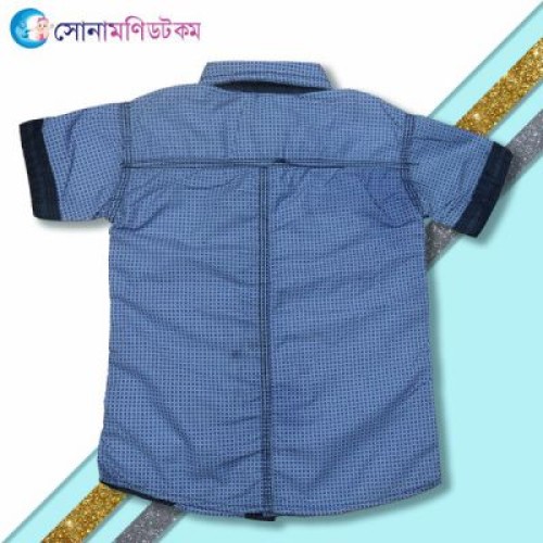 Boys Half Sleeve Shirt- Blue Print
