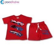 Baby T-Shirt With Shorts Set - Red