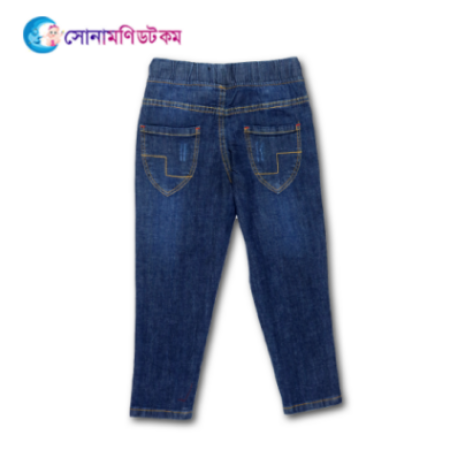 Kids Full Length Denim With Stretch Jeans - Butterfly Embroidered | at Sonamoni BD