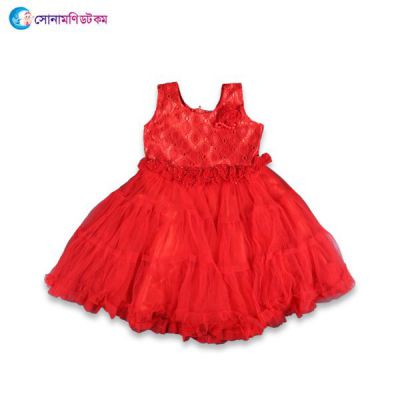 Girls Party Frock - Red