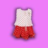 Girls Top and Skirt Set - White and Red