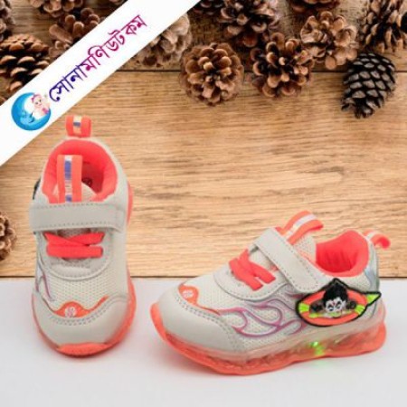 Baby Sports Shoes LED - White and Orange