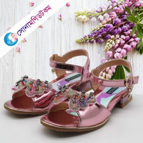 Girls Sandal Butterfly Applique - Light Pink
