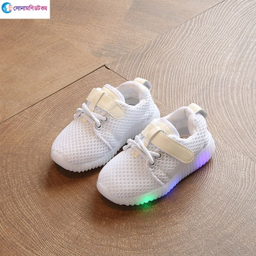 Baby Shoes with Light - White