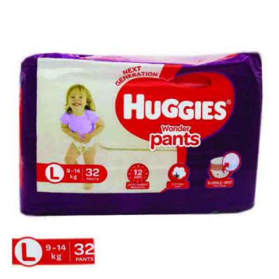 Huggies Dry Pants Diaper (L) - 32 pcs (9 -14 kg) - Malaysia