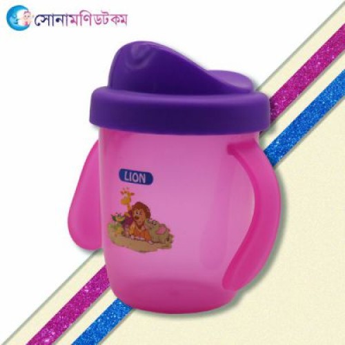 Lion 2 Handle Spill Proof Cup - Pink