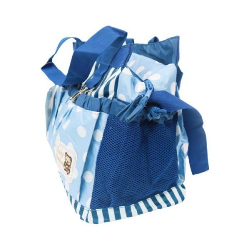 Diaper Bag Dots And Stripes Print - Blue | Diaper Bags | DIAPERING at Sonamoni.com