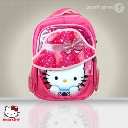 School Bag Kitty Print - Pink