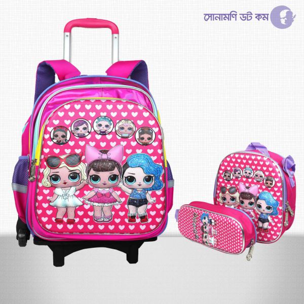 Trolley School Bag Doll Print - Pink