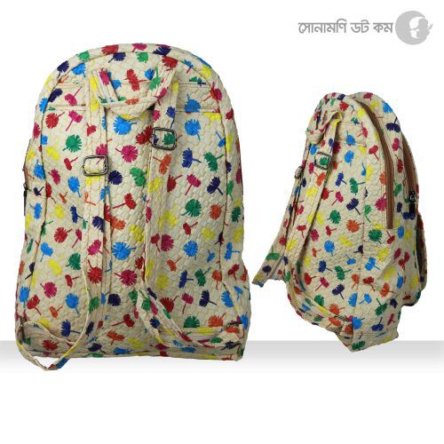School Bag Flower Print - Yellow | School Bag & Back Pack | SCHOOL SUPPLIES at Sonamoni.com