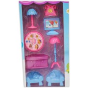 Family Doll House and Furniture Set