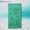 Baby Towel Cartoon Print - Turquoise