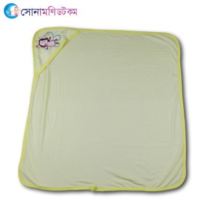 Hooded Baby Towel Angel Print - Yellow | at Sonamoni BD