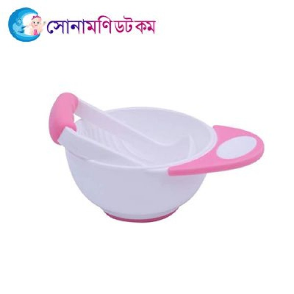 Baby Food Feeding Bowl and Masher - Pink