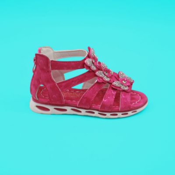 Girls Sandal Butterfly Applique – Pink