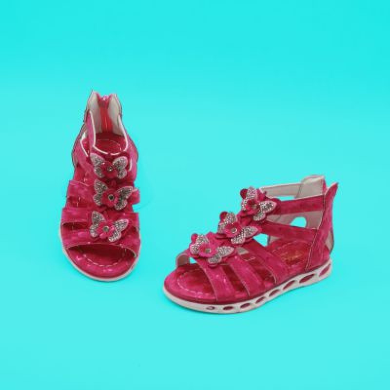 Girls Sandal Butterfly Applique – Pink
