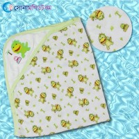Hooded Baby Towel Dragon Print - Green
