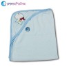 Hooded Baby Towel Elephant Print - Sky Blue