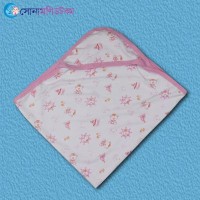 Print Hooded Baby Towel Ship and Cartoon - Pink