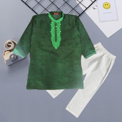 Kids Punjabi and Pajama Set - Green