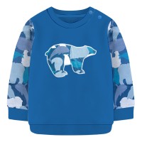 Baby Sweat Shirt Bear Print - Navy Blue