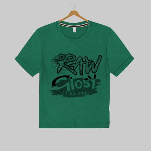 Boys T-Shirt- Green RAW Print