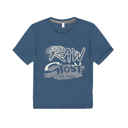 Boys T-Shirt- Blue- RAW Print