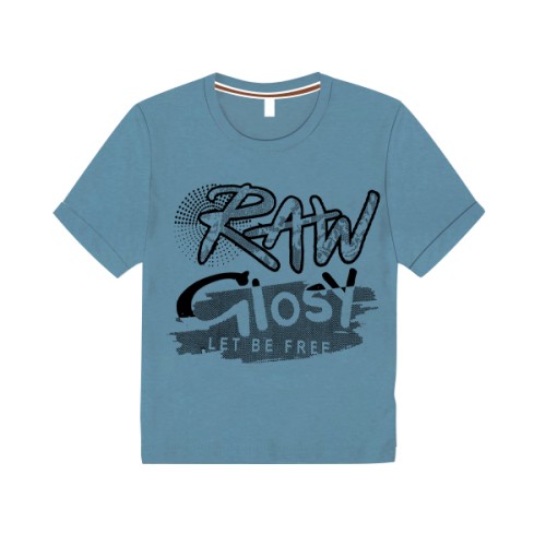 Boys T-Shirt- Blue RAW Print