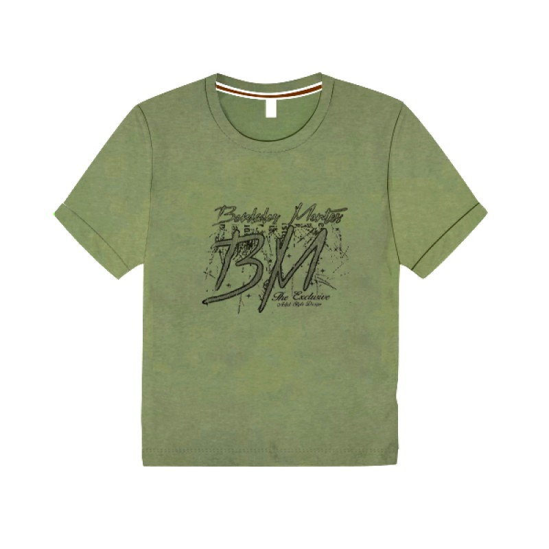 Boys T-Shirt- Light Green BM Print | Half Sleeve T-Shirt | T-shirt at Sonamoni.com