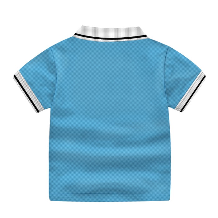 Boys Short Sleeve Cotton Polo Shirt -Sky Blue | 2 to 8 Years
