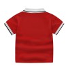 Boys Short Sleeve Cotton Polo Shirt-Red Color