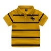 Boys Cotton Striped Half Sleeves Polo T-Shirt - Yellow