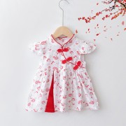 Baby Girl Summer Frock Dress - Chinese style princess dress red