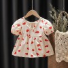 Baby Frock Western Style - Cream and Red