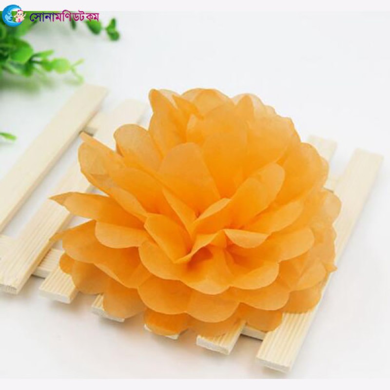 Party Decoration Props Paper Flower Ball Pom Poms - Orange
