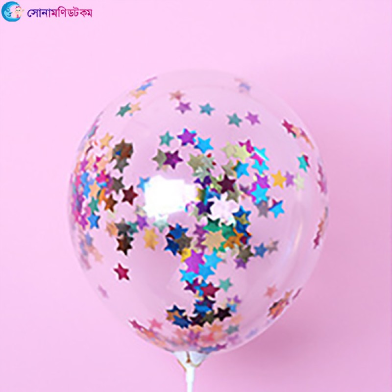 Transparent Sequin Balloon - Mixed color star