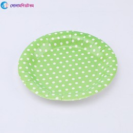 Disposable Color Polka Dot Paper Cake Plate - Green