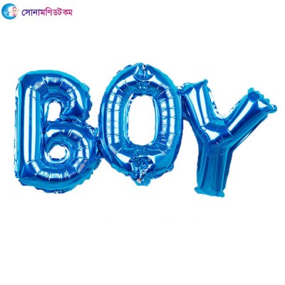BOY - Letter Aluminum Foil Balloon - Blue
