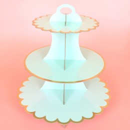 Three-Layer Paper Cake Stand - Mint green