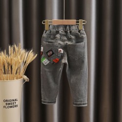 Baby Jeans Pant-Gray -Elastic Grip