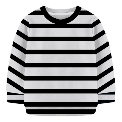 Baby Sweat Shirt-Black and White Stripe