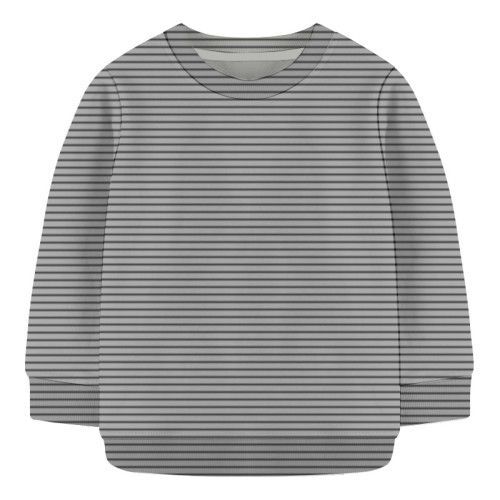 Baby Sweat Shirt- Gray and White Stripe