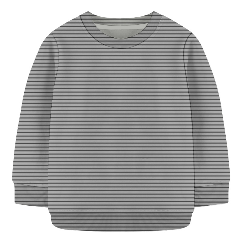 Baby Sweat Shirt-  Gray & White  Stripe