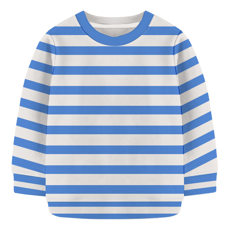 Baby Sweat Shirt -BLUE  & White  Stripe