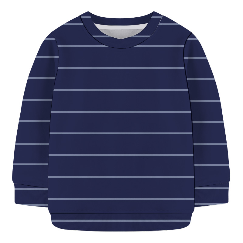 Baby Sweat Shirt -  Navy Blue &  White  Stripe