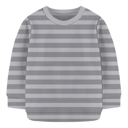 Baby Sweat Shirt - Gray and white Stripe