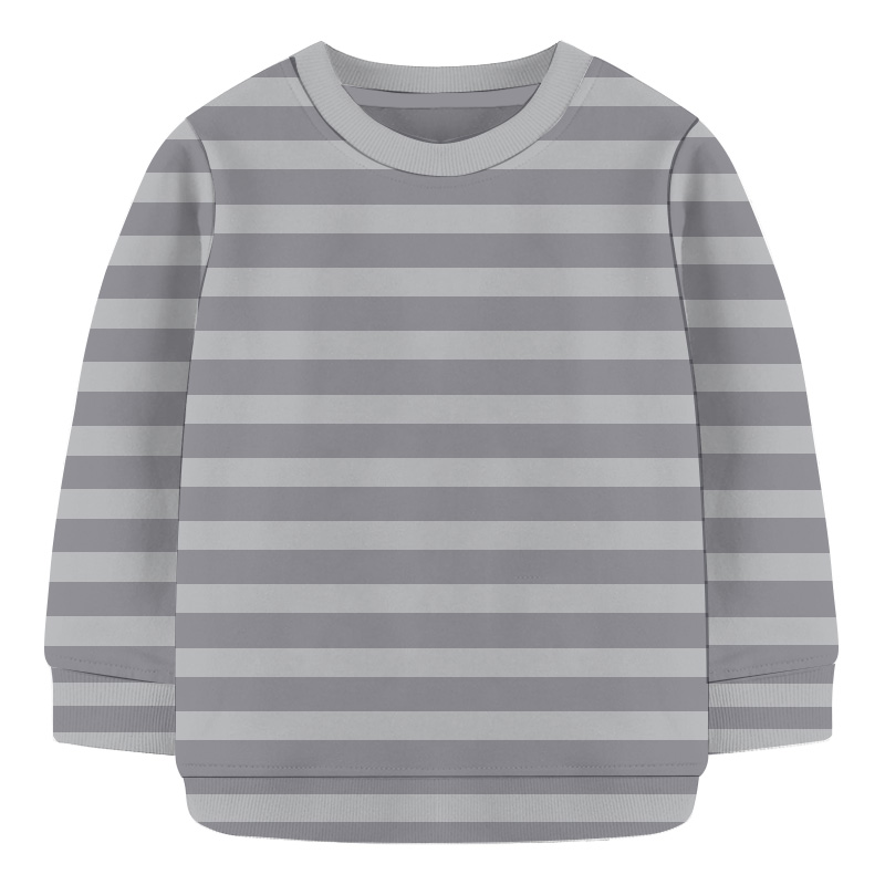 Baby Sweat Shirt -  Gray & white Stripe