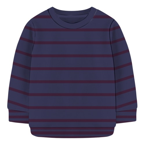 Baby Sweat Shirt - Navy Blue and Red Stripe