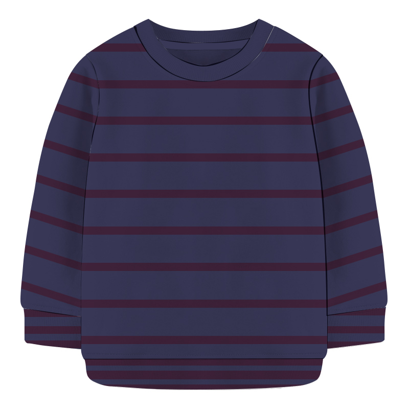Baby Sweat Shirt -   Navy Blue & Red Stripe