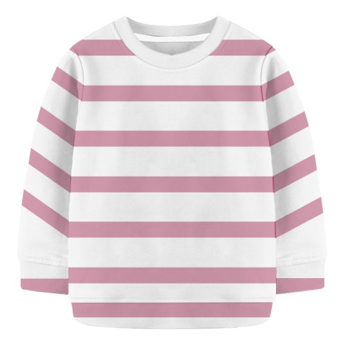 Baby Sweat Shirt - White and Pink Stripe